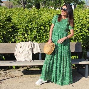 zara green maxi